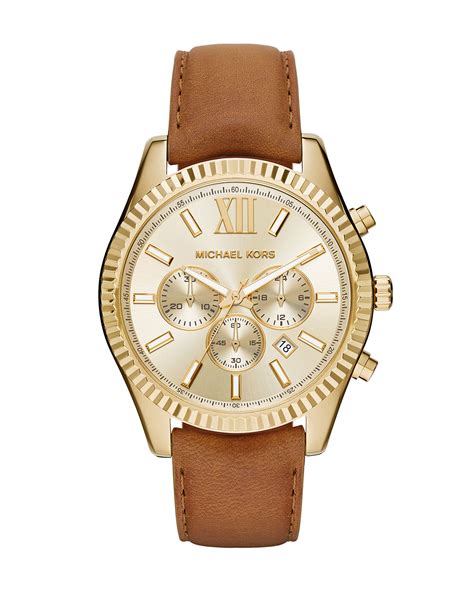 michael kors watches for women leather|Michael Kors watch leather strap.